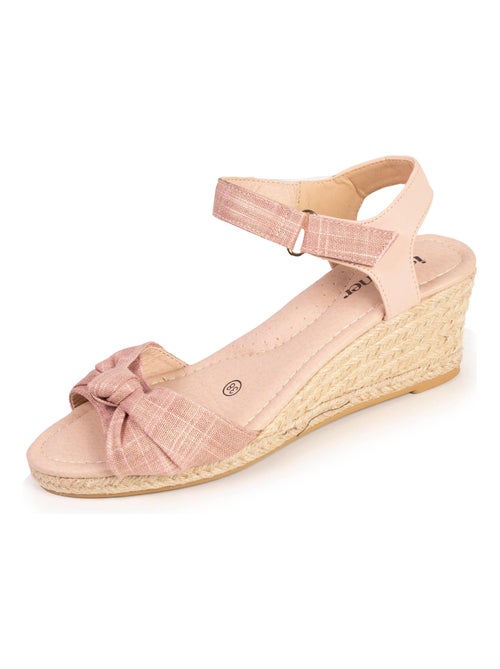 Espadrillas con tacco di 6 cm e punta aperta con fiocco  Isotoner - Kiabi