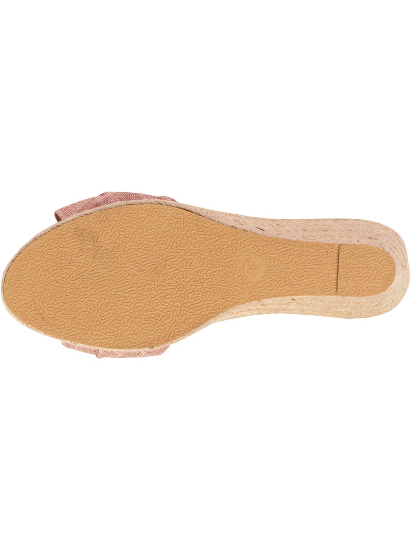 Espadrillas con tacco di 6 cm e punta aperta con fiocco  Isotoner Rosa - Kiabi