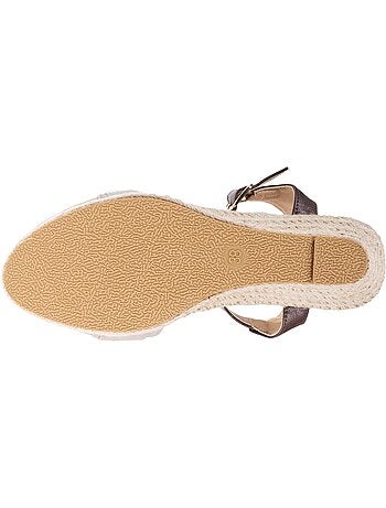 Espadrillas con tacco di 6 cm e punta aperta con fiocco Isotoner
