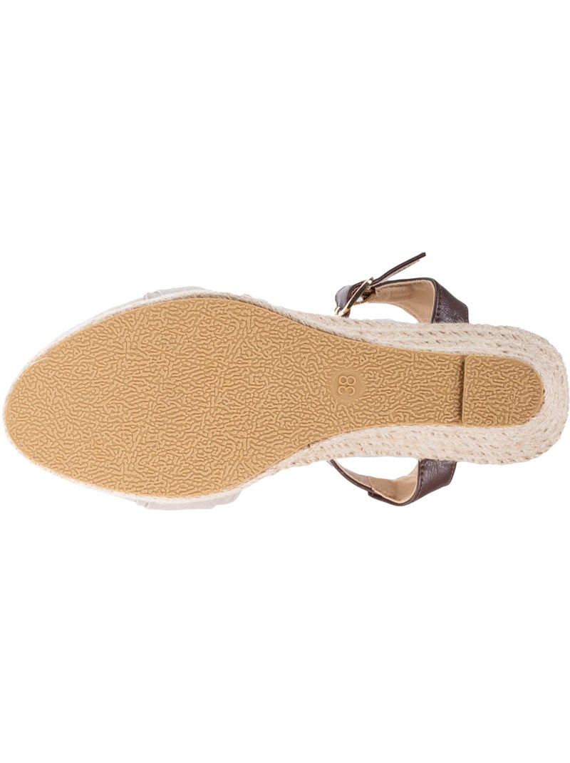 Espadrillas con tacco di 6 cm e punta aperta con fiocco  Isotoner Tortora - Kiabi