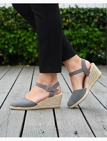 Espadrillas con tacco di 6 cm, suola ultraconfortevole e con memoria di forma