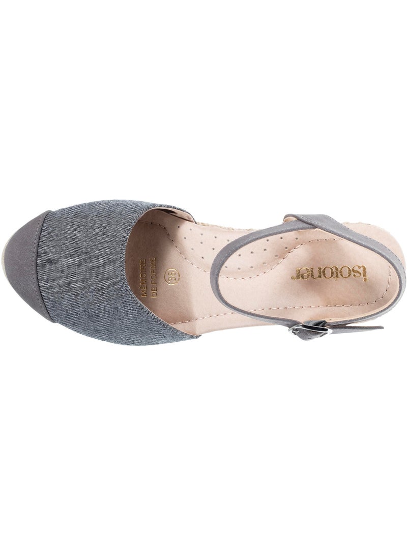Espadrillas con tacco di 6 cm, suola ultraconfortevole e con memoria di forma  Isotoner Grigio grigio - Kiabi