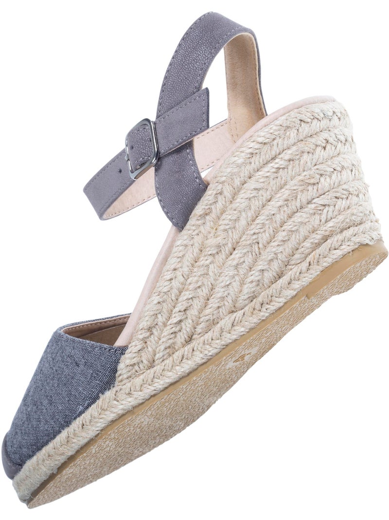 Espadrillas con tacco di 6 cm, suola ultraconfortevole e con memoria di forma  Isotoner Grigio grigio - Kiabi