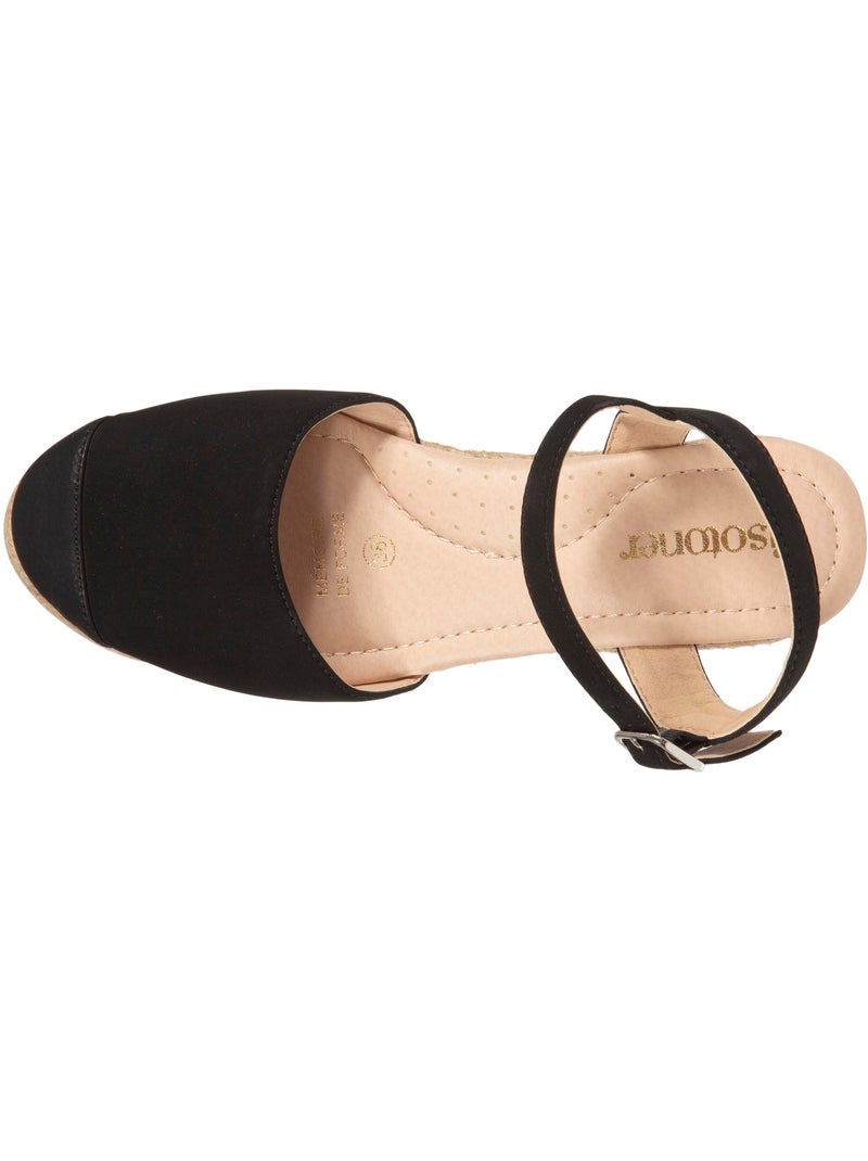 Espadrillas con tacco di 6 cm, suola ultraconfortevole e con memoria di forma  Isotoner Nero - Kiabi