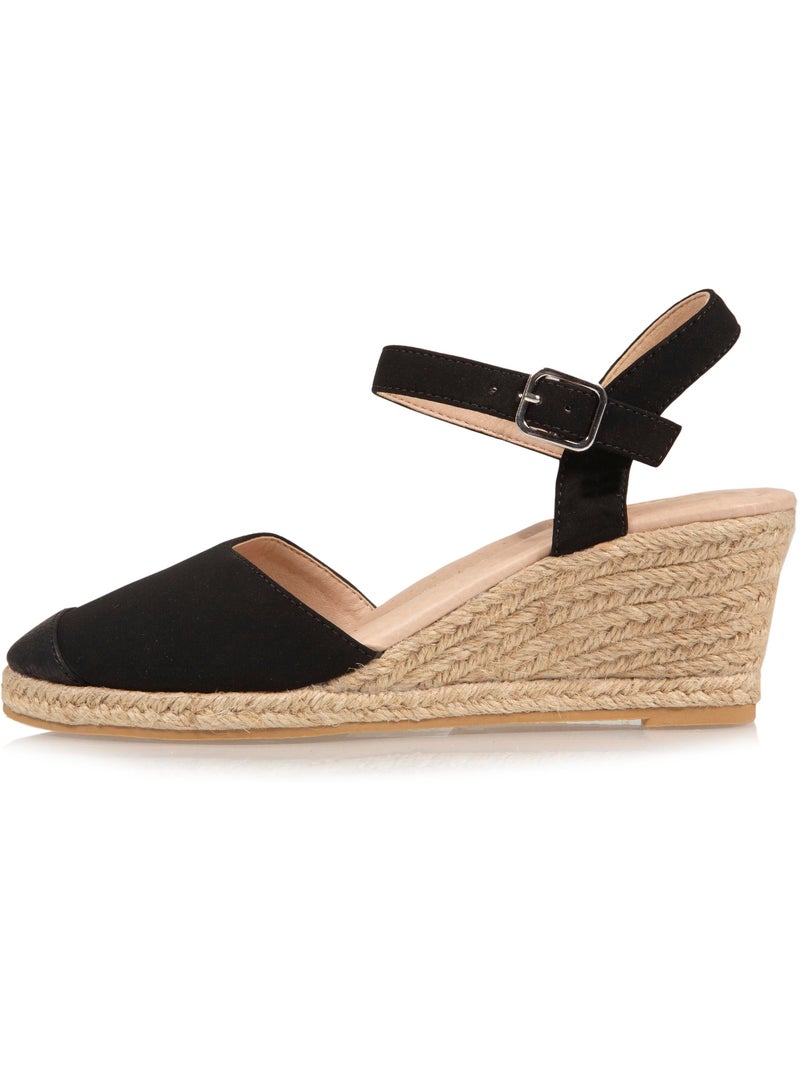 Espadrillas con tacco di 6 cm, suola ultraconfortevole e con memoria di forma  Isotoner Nero - Kiabi