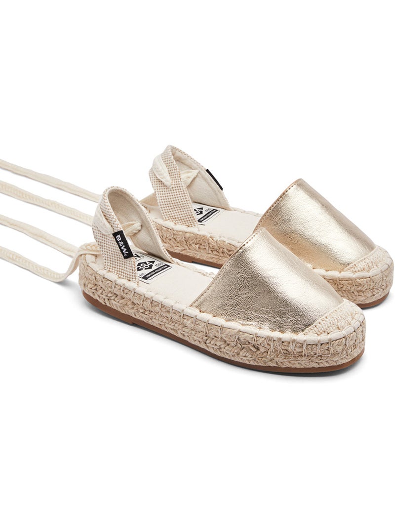 Espadrillas conguitos básicas lazo Oro - Kiabi