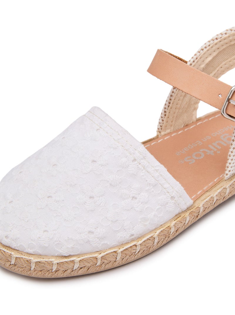 Espadrillas conguitos bordado floral Bianco - Kiabi