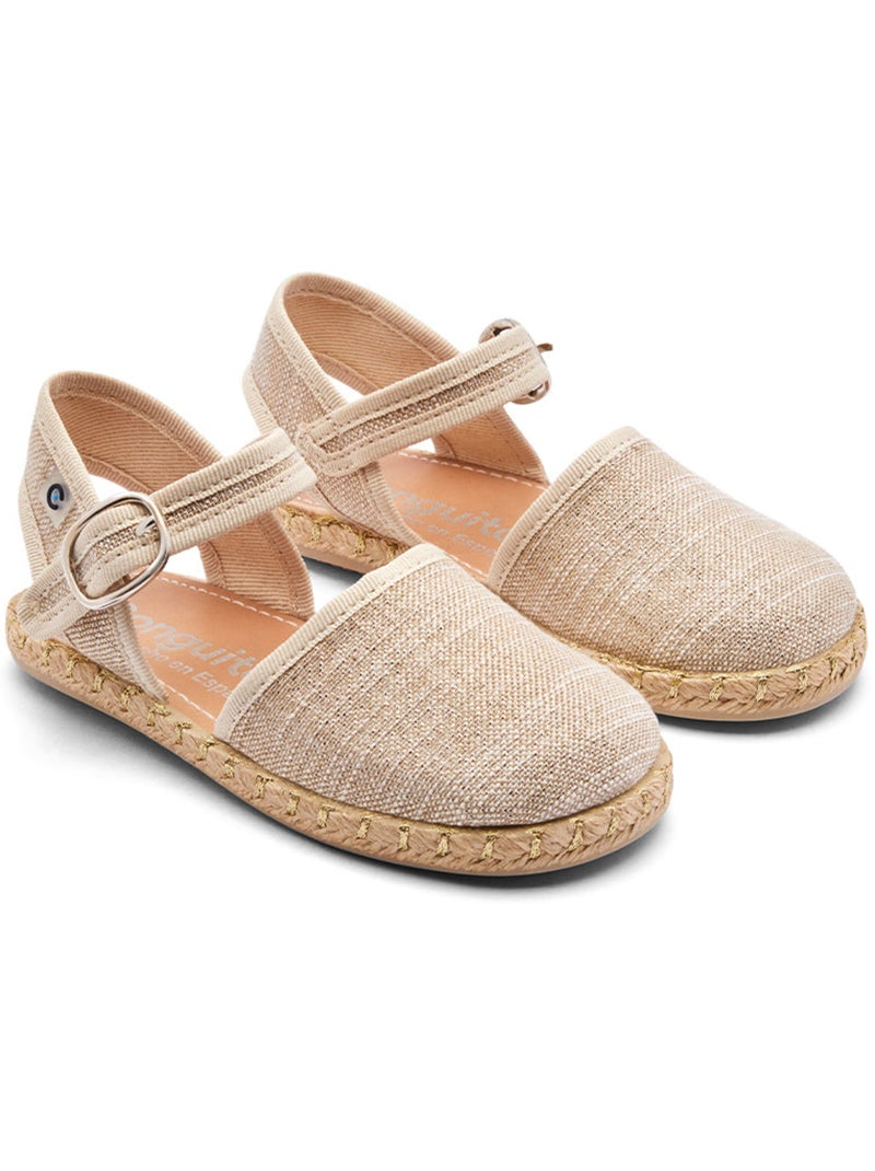 Espadrillas conguitos hebilla hilo oro Beige - Kiabi