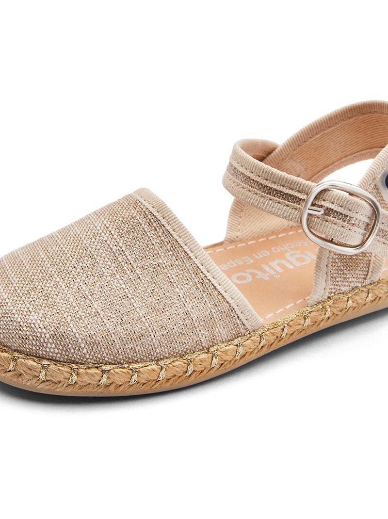 Espadrillas conguitos hebilla hilo oro Beige - Kiabi