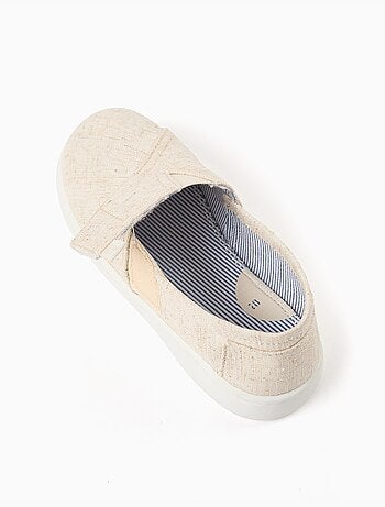 Espadrillas in lino con chiusura a strappo