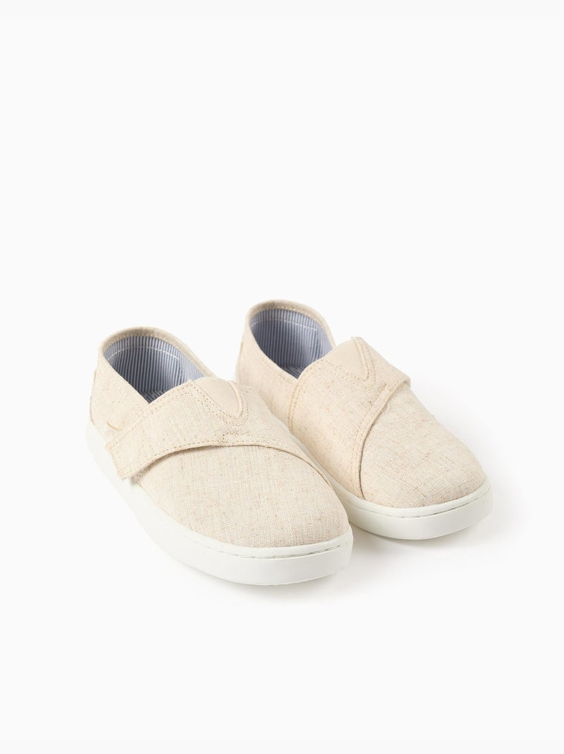 Espadrillas in lino con chiusura a strappo Beige chiaro - Kiabi