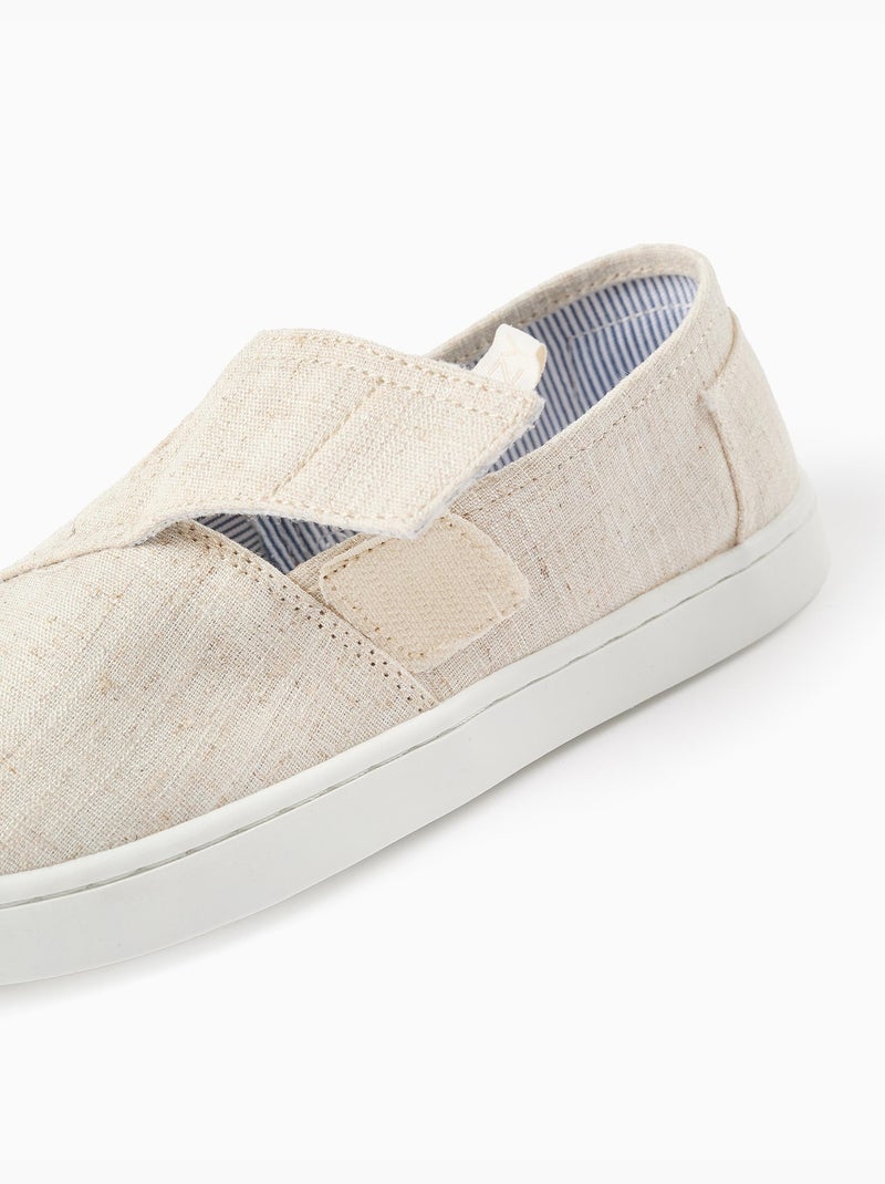 Espadrillas in lino con chiusura a strappo Beige chiaro - Kiabi