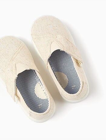 Espadrillas in lino con chiusura a strappo