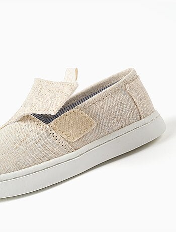 Espadrillas in lino con chiusura a strappo