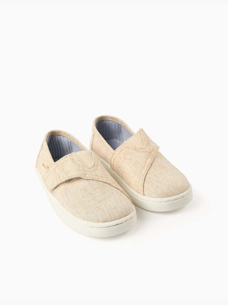 Espadrillas in lino con chiusura a strappo Beige - Kiabi