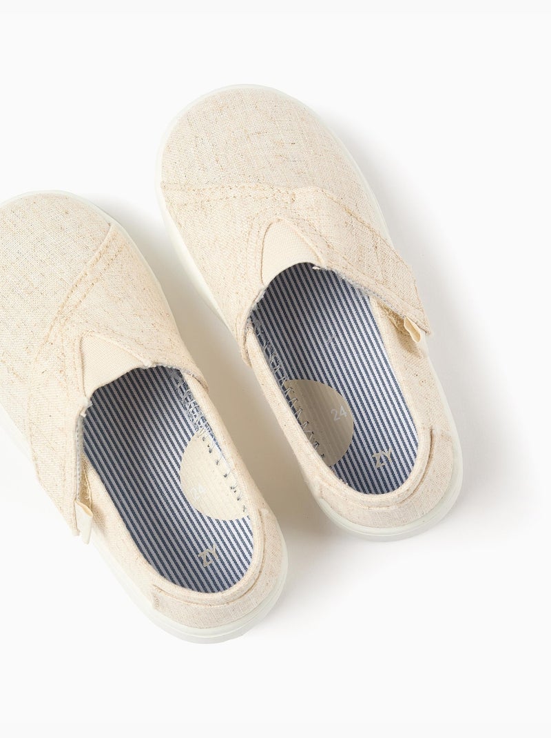 Espadrillas in lino con chiusura a strappo Beige - Kiabi