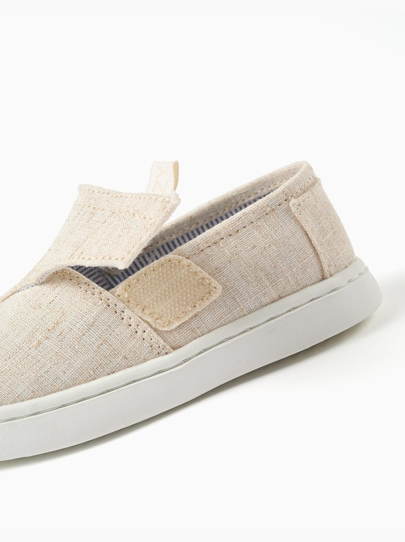 Espadrillas in lino con chiusura a strappo Beige - Kiabi