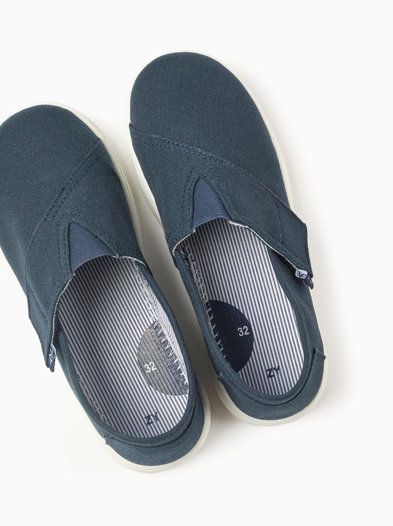 Espadrillas in lino con chiusura a strappo Blu scuro - Kiabi