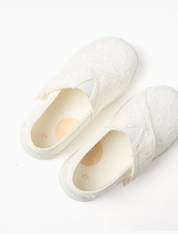 Espadrillas in lino con ricamo floreale