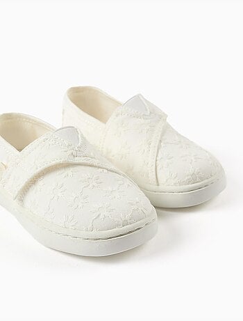 Espadrillas in lino con ricamo floreale