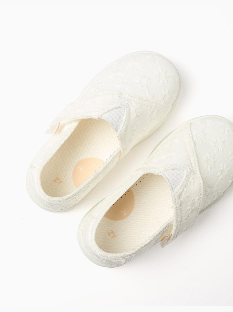 Espadrillas in lino con ricamo floreale Bianco - Kiabi