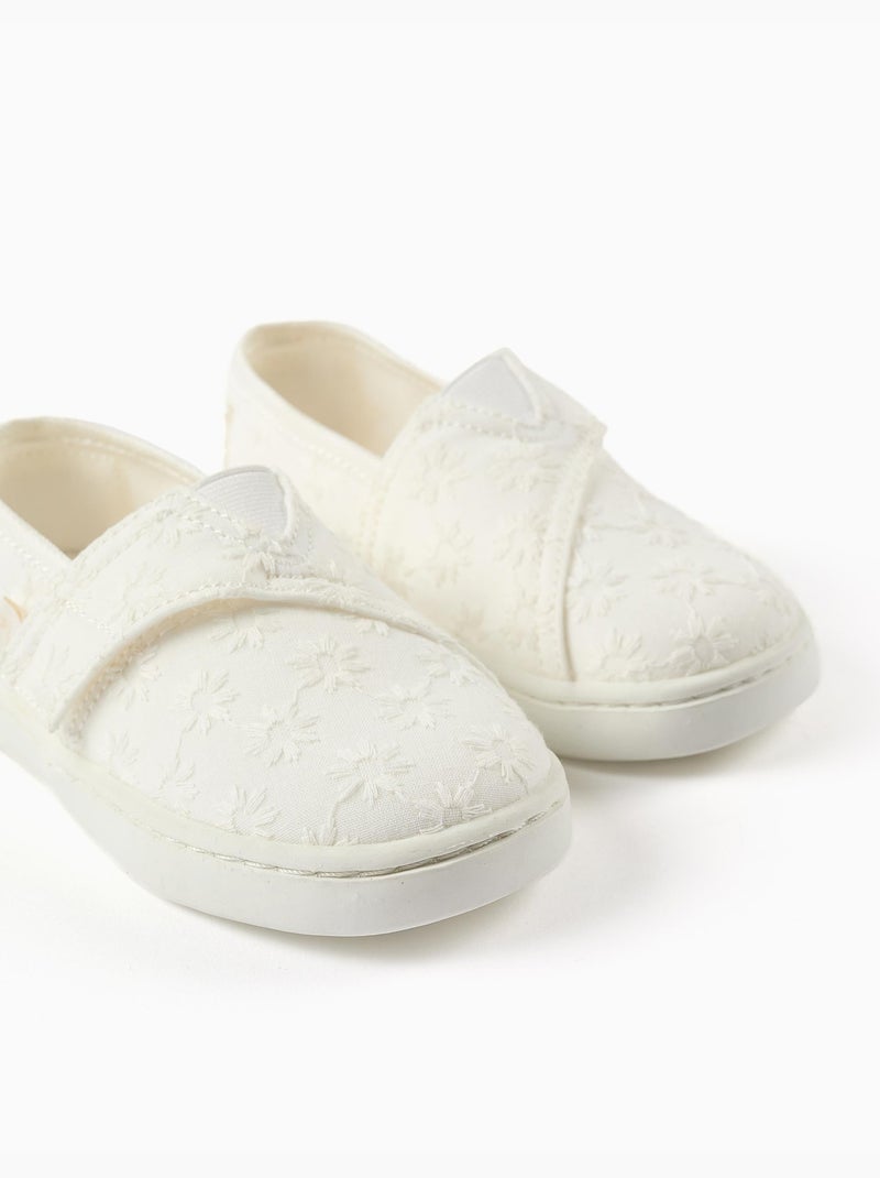 Espadrillas in lino con ricamo floreale Bianco - Kiabi