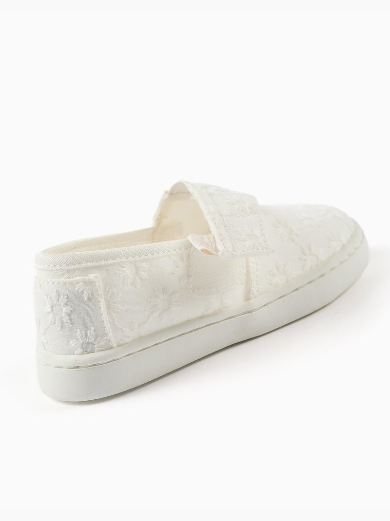 Espadrillas in lino con ricamo floreale Bianco - Kiabi