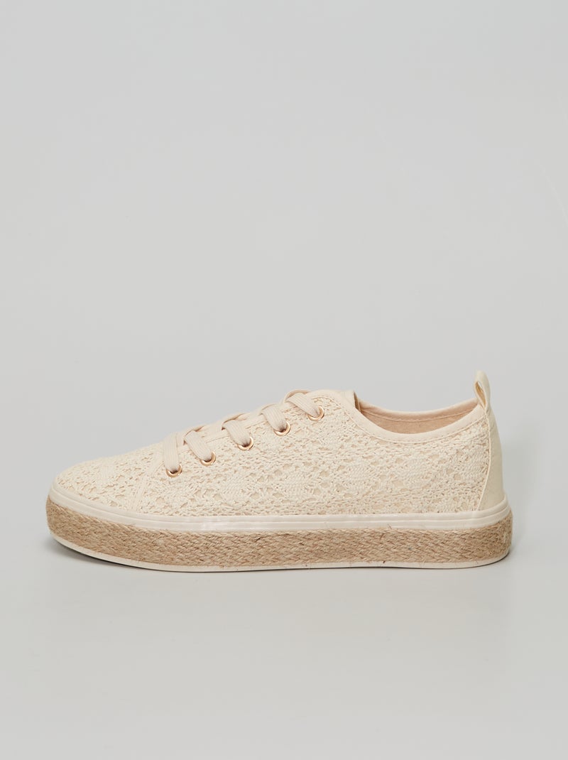 Espadrillas in maglia tipo uncinetto BIANCO - Kiabi
