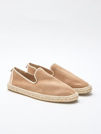 Espadrillas in similpelle scamosciata con suola piatta