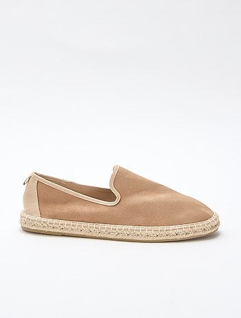 Espadrillas in similpelle scamosciata con suola piatta