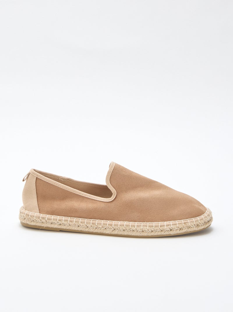 Espadrillas in similpelle scamosciata con suola piatta Marrone - Kiabi