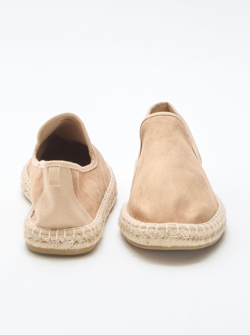 Espadrillas in similpelle scamosciata con suola piatta Marrone - Kiabi