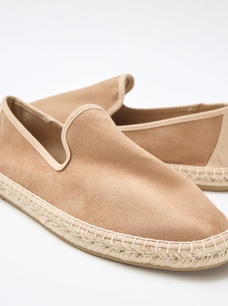 Espadrillas in similpelle scamosciata con suola piatta Marrone - Kiabi
