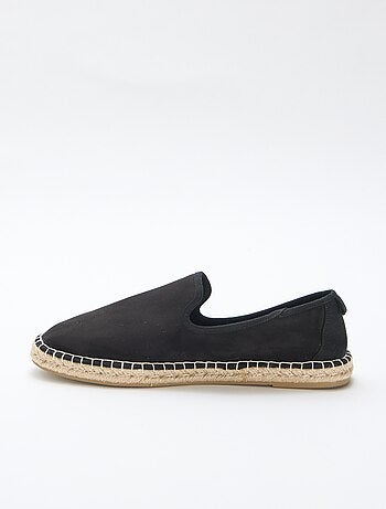 Espadrillas in similpelle scamosciata con suola piatta