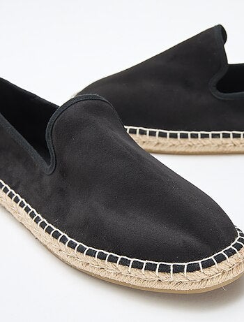 Espadrillas in similpelle scamosciata con suola piatta