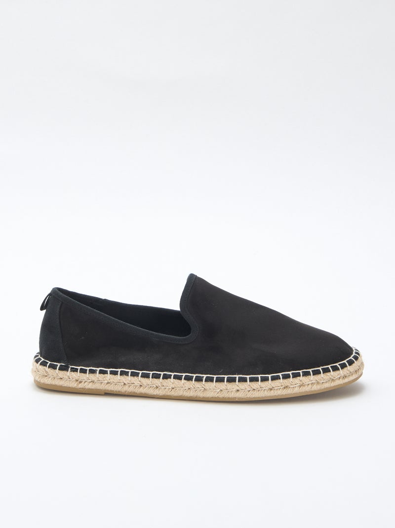 Espadrillas in similpelle scamosciata con suola piatta Nero - Kiabi