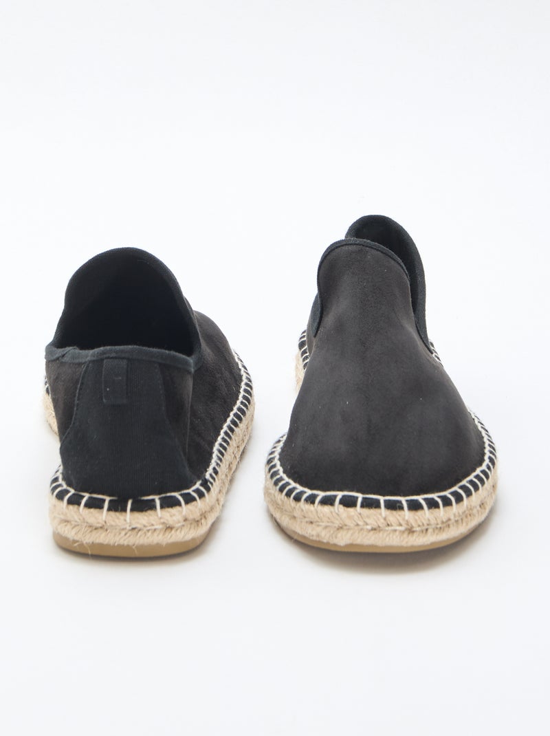Espadrillas in similpelle scamosciata con suola piatta Nero - Kiabi