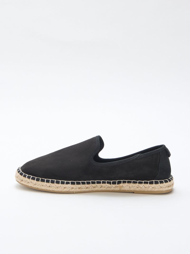 Espadrillas in similpelle scamosciata con suola piatta Nero - Kiabi