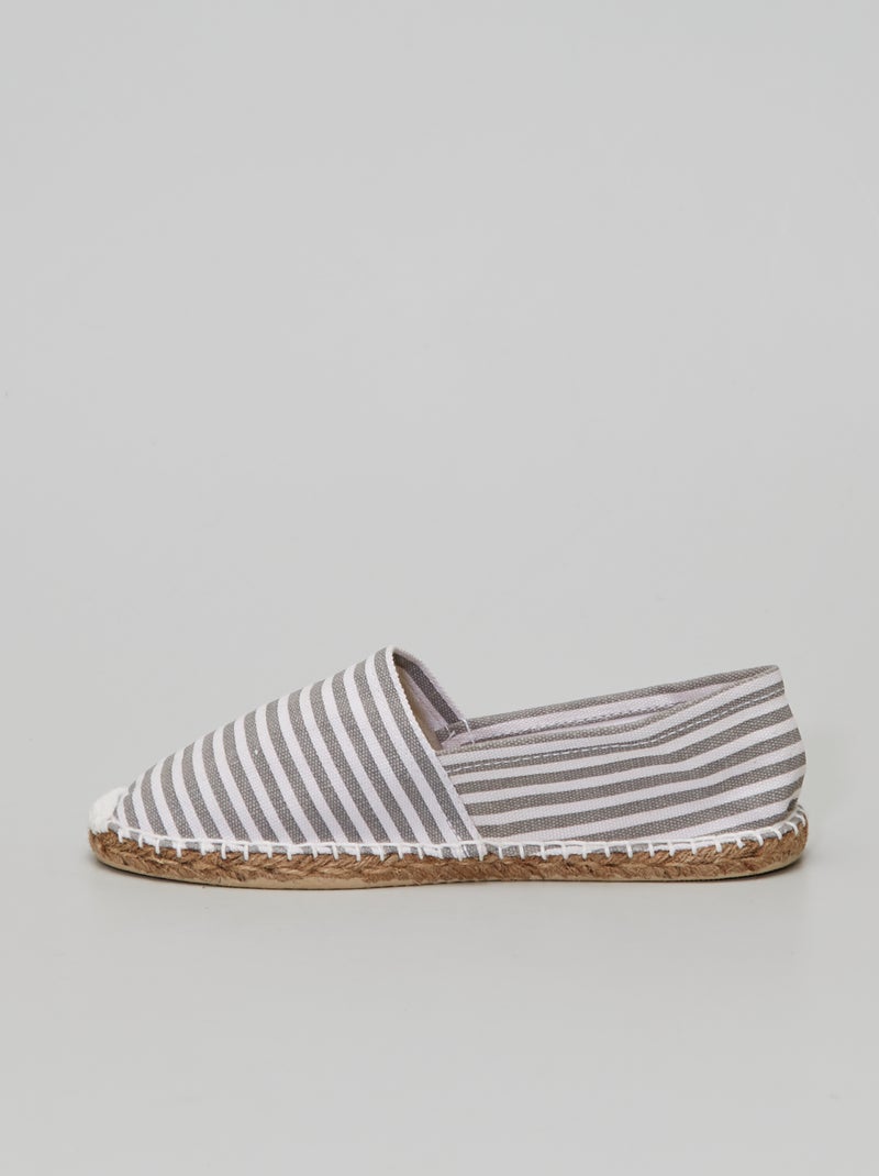 Espadrillas stampate a righe grigio a righe - Kiabi