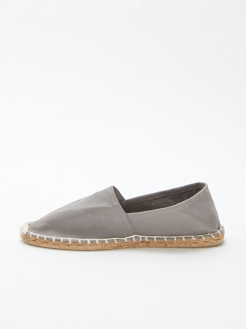 Espadrillas tinta unita in tela GRIGIO - Kiabi
