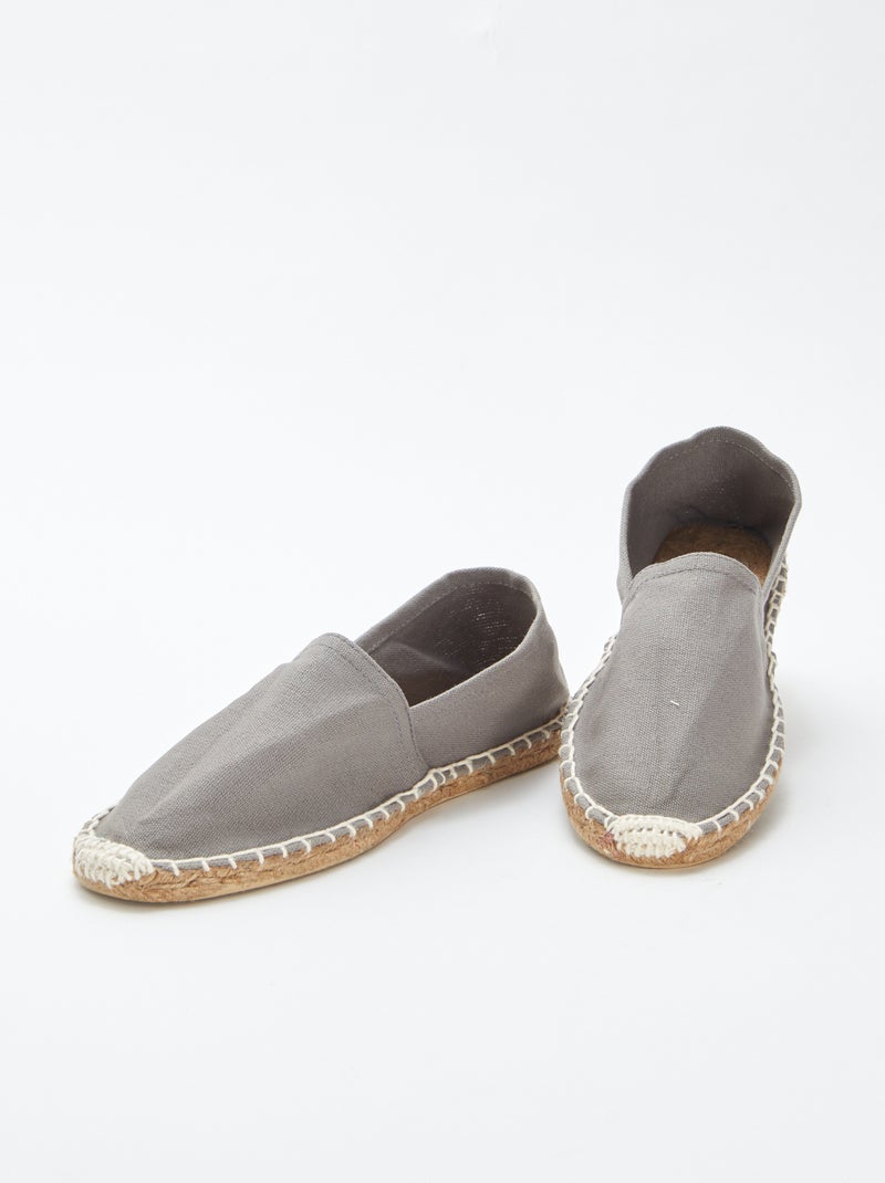 Espadrillas tinta unita in tela GRIGIO - Kiabi