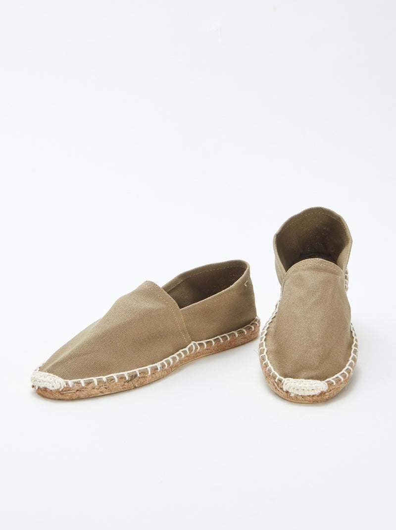 Espadrillas tinta unita in tela KAKI - Kiabi