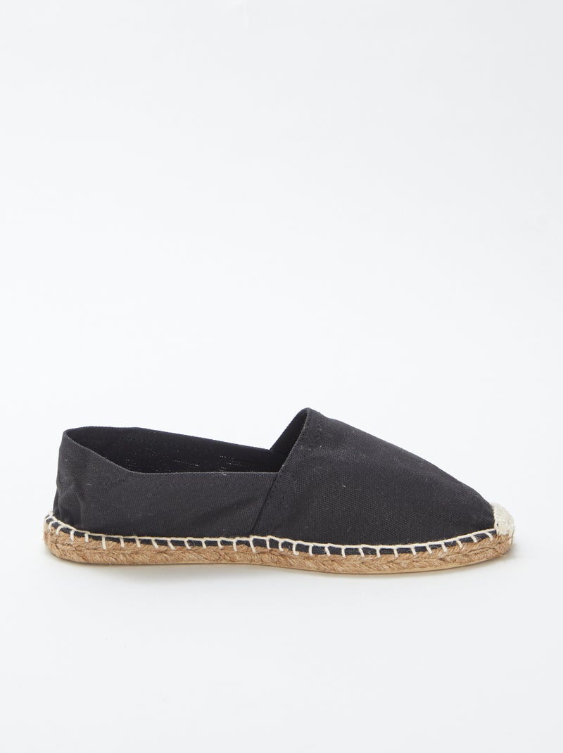 Espadrillas tinta unita in tela nero - Kiabi
