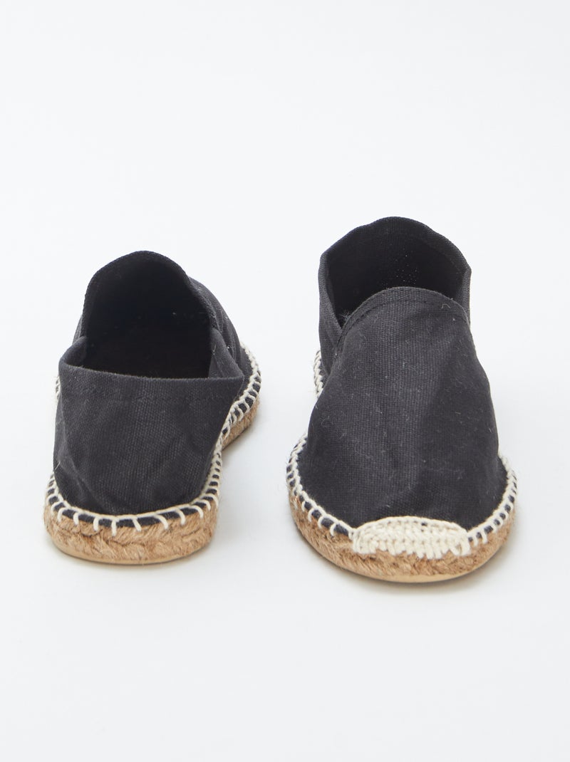 Espadrillas tinta unita in tela nero - Kiabi