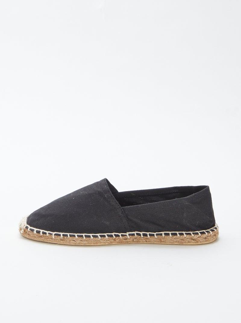 Espadrillas tinta unita in tela nero - Kiabi