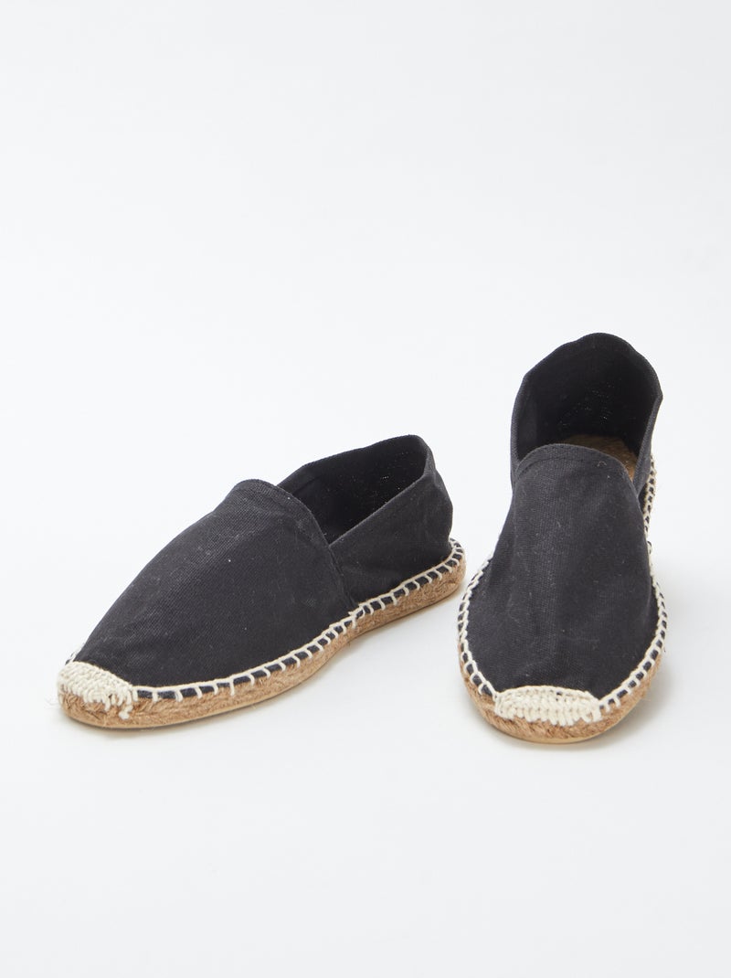 Espadrillas tinta unita in tela nero - Kiabi