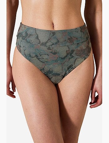 Estela vintage slip bikini a vita alta con dettaglio in mesh penti