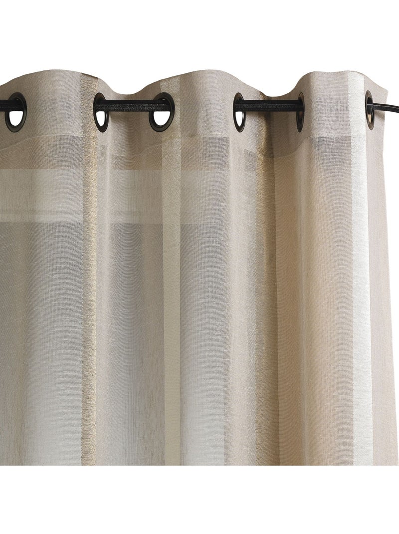 Etamine voile a righe verticali Beige - Kiabi