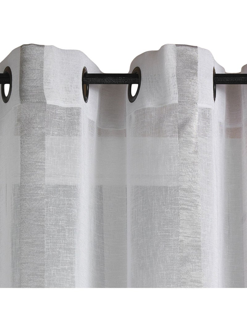 Etamine voile a righe verticali Bianco - Kiabi