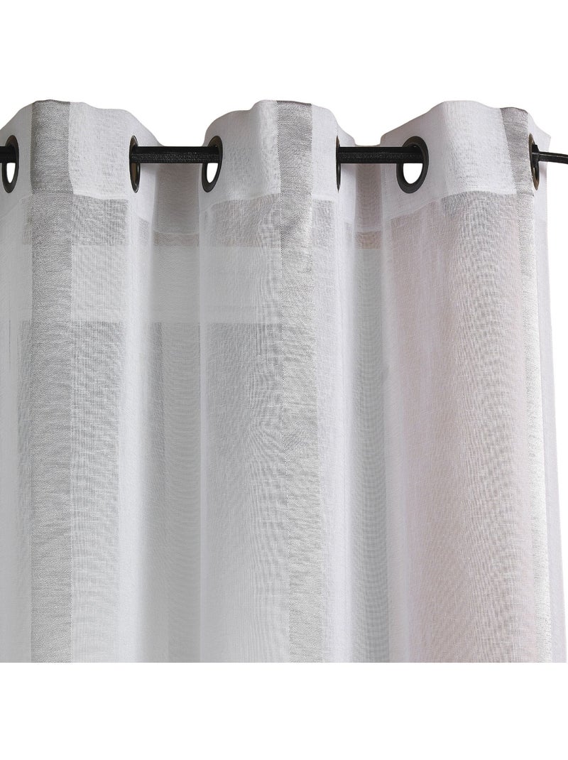 Etamine voile a righe verticali Bianco - Kiabi